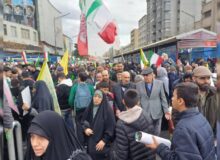حضور رئیس دانشگاه تهران و اعضای هیئت رئیسه در راهپیمایی ۲۲ بهمن